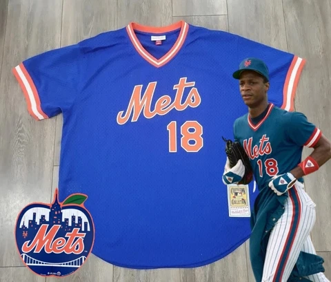 NWOT AUTHENTIC VINTAGE DARRYL STRAWBERRY NY METS JERSEY 48 XL MITCHELL NESS Cover