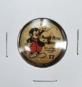 Vtg 1930s Marty Monk Cartoons #17 7/8" Litho Pinback By Western Theatre - Picture 1 of 2