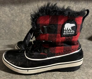 Sorel Womens Torino Winter Boots Red Plaid Waterproof Size 8 - Picture 1 of 8