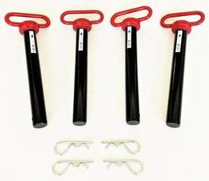 4 GOLIATH INDUSTRIAL RED 1-1/8" X 8-1/2" TRACTOR HITCH PINS WAGON TRAILER RHP118 - Picture 1 of 3