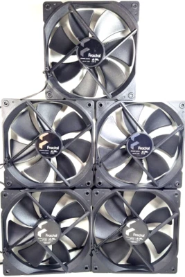 5x Fractal Design Dynamic X2 GP-14 140mm Case Fans Black 3-Pin New OEM - Image 1 of 4