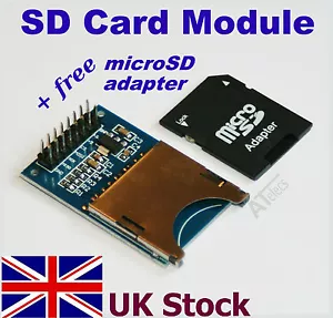 SD Kartenmodul Leser Writer Speicher Arduino ARM PIC MCU Raspberry Pi - UK Lagerbestand - Bild 1 von 2
