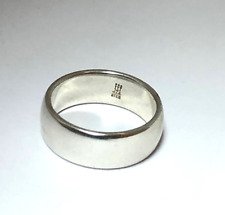 James Amery Sterling Silver Wide Athena Wedding Ring Band Size 5
