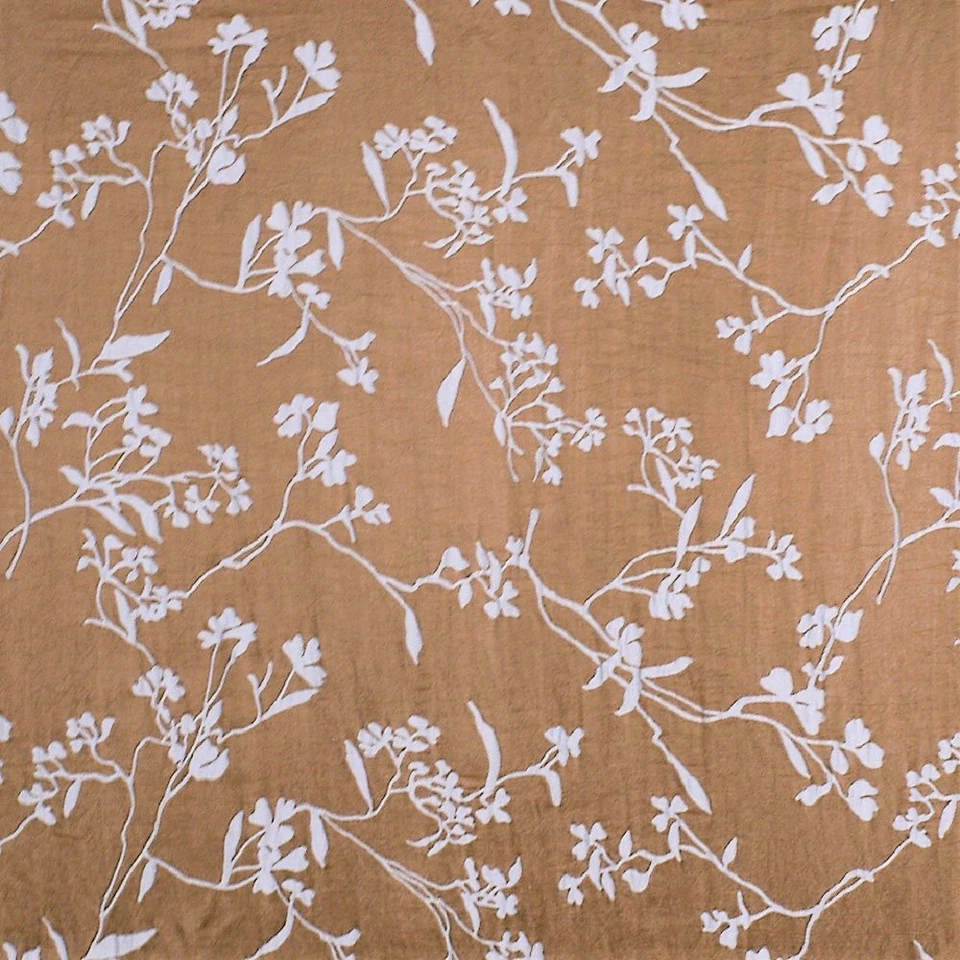 Tela Robert Allen Beacon Hill Thale Bress Lt Taupe Bordado Seda Floral HH32 Foto 1 de 1