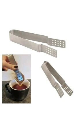 X3 Pinzas para Bolsa de Té Exprimidor Colador Cubo de Hielo Mini Pinza Acero Inoxidable Foto 1 de 4