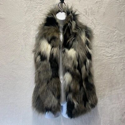 Chaleco de piel sintética White House Black Market para mujer XS negro beige elegante Foto 1 de 4