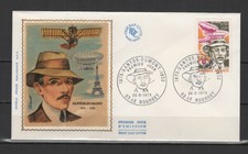 France 1973 FDC silk aviation pioneer Santos-Dumont ob. Le Bourget / T4675