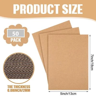50 pieces 5" x 7" Corrugated 2 mm Cardboard Sheets for Mailers Flat Pack Insert - Image 1 of 4