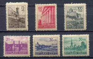 37000) ESTONIA 1941 MNH** German occupation, reconstruction 6V Scott#NB1/NB6 - Picture 1 of 1