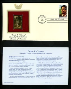 US FDC #3781 PCS / Gold Foil 2003 Los Angeles CA Cesar Chavez - Picture 1 of 2