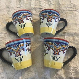 4-Piece Mug Set Euro Ceramica Zanzibar Dishwasher/Microwave Safe ZB-2000-ST-4 - Picture 1 of 5