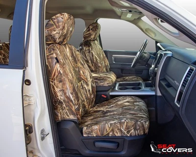 Fundas de asiento dobles para Toyota Tacoma 2016-2023, juego completo en camuflaje de neopreno DRT Foto 1 de 3