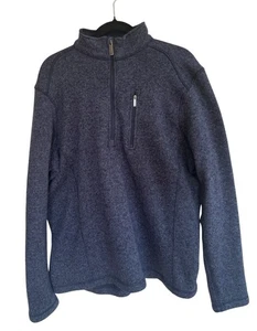 Woolrich Sweater Jacke Pullover Herren L/G Blau Fleece Half Zip Mock Neck Lang S - Bild 1 von 11