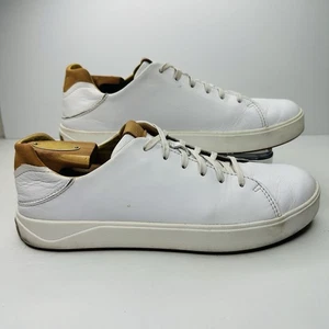Olukai Laeahi Li Ili Sneakers Uomo Taglia 10,5 Bianco Pelle Scarpe Casual - Foto 1 di 10