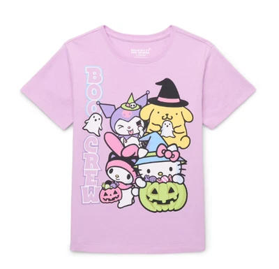 Sanrio HELLO KITTY HALLOWEEN NEW♈Girls Printed SS Tee size S~Pink/Boo Crew - Image 1 of 4