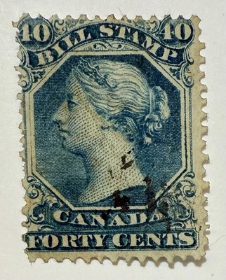 Canada #FB31 1865 40c blue Second Series Bill Issue, Used/rich color, Sound - Image 1 of 3