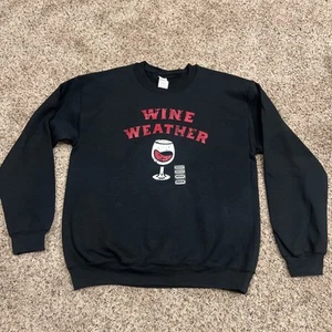 Gildan Women’s Medium Oversized Crew Neck Sweatshirt Sweater WINE WEATHER - Picture 1 of 4