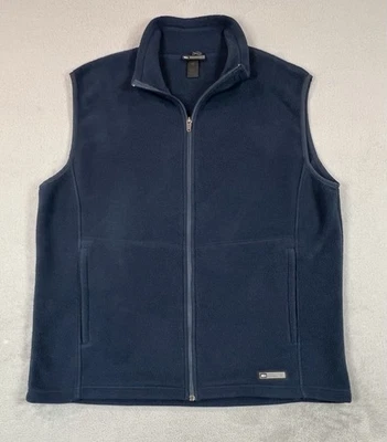 Vintage REI Fleece Vest Mens XL Blue Navy Full Zip Mock Neck Pockets Outdoor - Image 1 of 4