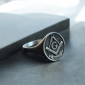 Vintage Masonic Signet Ring 925 Sterling Silver Sacred Handcrafted Ring - Picture 1 of 4