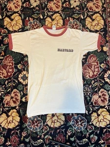 Late 1970S/80S Harvard Ringer, Champion Brand T-Shirt Size Medium  - Picture 1 of 4