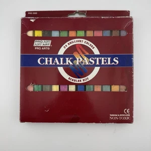Pro Art Chalk Pastels Box 12 Brilliant Colors Regular Size in Reusable Tray NIB - Picture 1 of 4