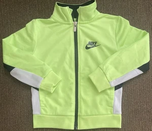 Boys Nike Front Zip Track Jacket Size 2T Bright Green/White/Black - Picture 1 of 3