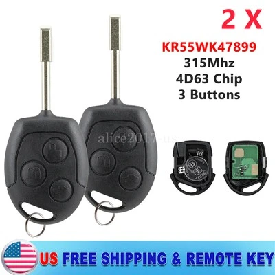 2 Remote Head Key Fob For 2010 2011 2012 2013 Ford Transit Connect KR55WK47899 - Image 1 of 4