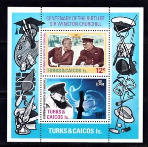 TURKS & CAICOS #298a MNH CENTENARY BIRTH OF SIR WINSTON CHURCHILL S/S - Picture 1 of 1