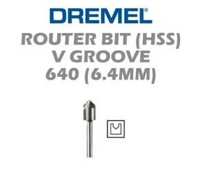 2  AUTHENTIC DREMEL 640 V-GROOVE ROUTER BIT HIGH GRADE STEEL, HIGH SPEED CUTTER - Picture 1 of 5