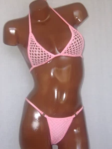 Neu Sexy Exotic Pole Dancer Halbdurchsichtiges Netz Tanga Bikini 2-teiliges Set - Eine Tasse - Bild 1 von 2