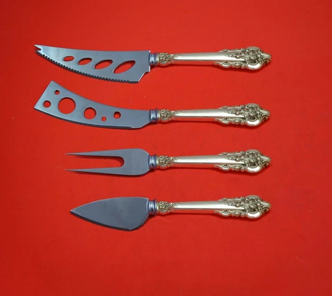 Grande Baroque by Gorham Sterling Silver Deluxe Charcuterie Set 4-Piece Custom Cover