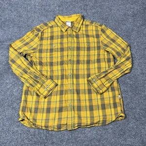 The North Face Shirt Mens Extra Large XL Yellow Plaid Flannel Outdoor Hiking - Picture 1 of 11