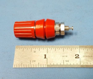 Binding Post, 799-102, Abbatron HH Smith, Red, Insulated , Fluted, Panel Mount - Picture 1 of 5