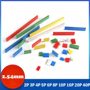 Colored Straight Single Row 2.54mm Female Header Strip PCB Connector 2P-40P - Picture 1 of 7