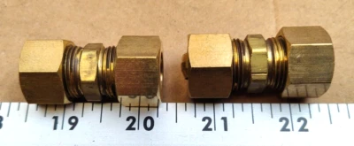 Union: Brass, Compression x Compression, For 1/2 in x 1/2 in Tube OD 46M563 - Image 1 of 4