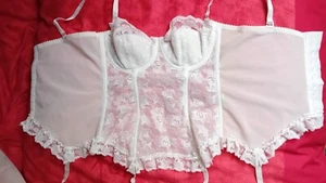Sexy ESCORA Bügel-Korsage Corsage Strapscorsage Torselett weiß Spitze 75B - Bild 1 von 6