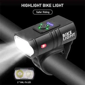 FAROS Luces LED Recargables Para Bicicleta Faro Frontal Luz LED Impermeable NEW! - Picture 1 of 50