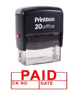 Paid CK NO. with Date Self Inking Rubber Stamp Office Stationary Custom Stamp... - Picture 1 of 3