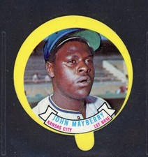 1973 TOPPS CANDY LIDS  JOHN MAYBERRY  KANSAS CITY ROYALS  25936