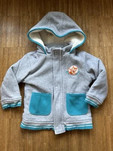 Ergee Kinder Sweatjacke Fleecejacke Kapuzenjacke Jacke Grau Blau Gr. 86 - Bild 1 von 6