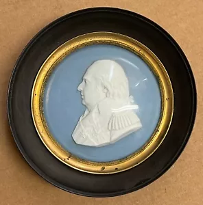 Miniature Portrait of King Louis XVIII, Plaque Porcelain Bust Facing Right 19thc - Picture 1 of 16