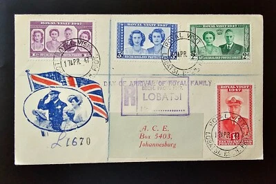 Bechuanaland Protectorate 1947 KGVI Royal Visit Sc 143-146. SG 132-135 Reg Cover - Image 1 of 4