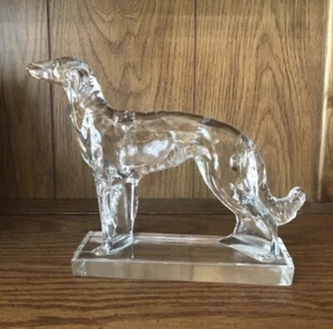Statuina cane lupo russo Crystal Borzoi vetro vichingo Martinsville 9,5" - Foto 1 di 8