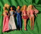 Vtg Mattel Disney 5 Dressed Barbie Dolls Nascar Princess Dresses Asian Birthday
