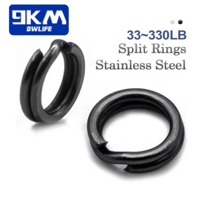 50Pcs Lua Fishing Lures Split Ring Heavy Stainless Steel Connector for 33~331LBS - Image 1 of 4
