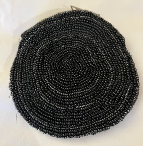 Small Vintage Black Beaded Change Purse, Zipper - Hand Made in Belgium - Picture 1 of 4