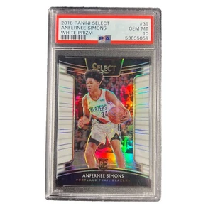 2018/19 Panini Select White Prizm Rookie #39 Anfernee Simons #/149 PSA 10 - Picture 1 of 3