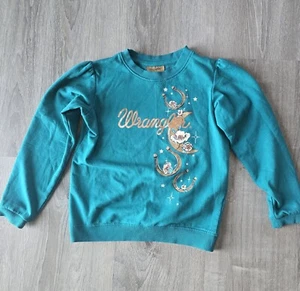 Wrangler Girls' Horseshoe Moon Graphic Sweatshirt Teal Size Medium School - Picture 1 of 7