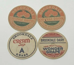 Lot 4 Brookdale Dairy POG Hawaii Milk Cap Vintage Advertising - Picture 1 of 2