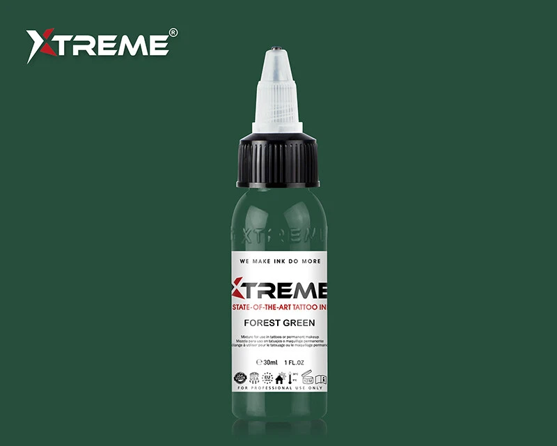 FOREST GREEN Xtreme Ink Premium Bright Solid Color Tattoo Pigment Made in USA